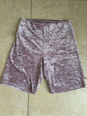 TNA Mauve Crushed Velvet Bike Shorts